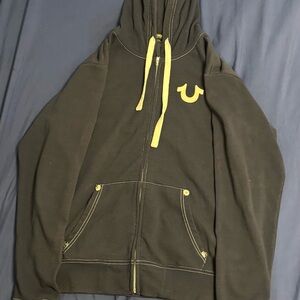 Men's True Religion Black Zip Up Hoodie